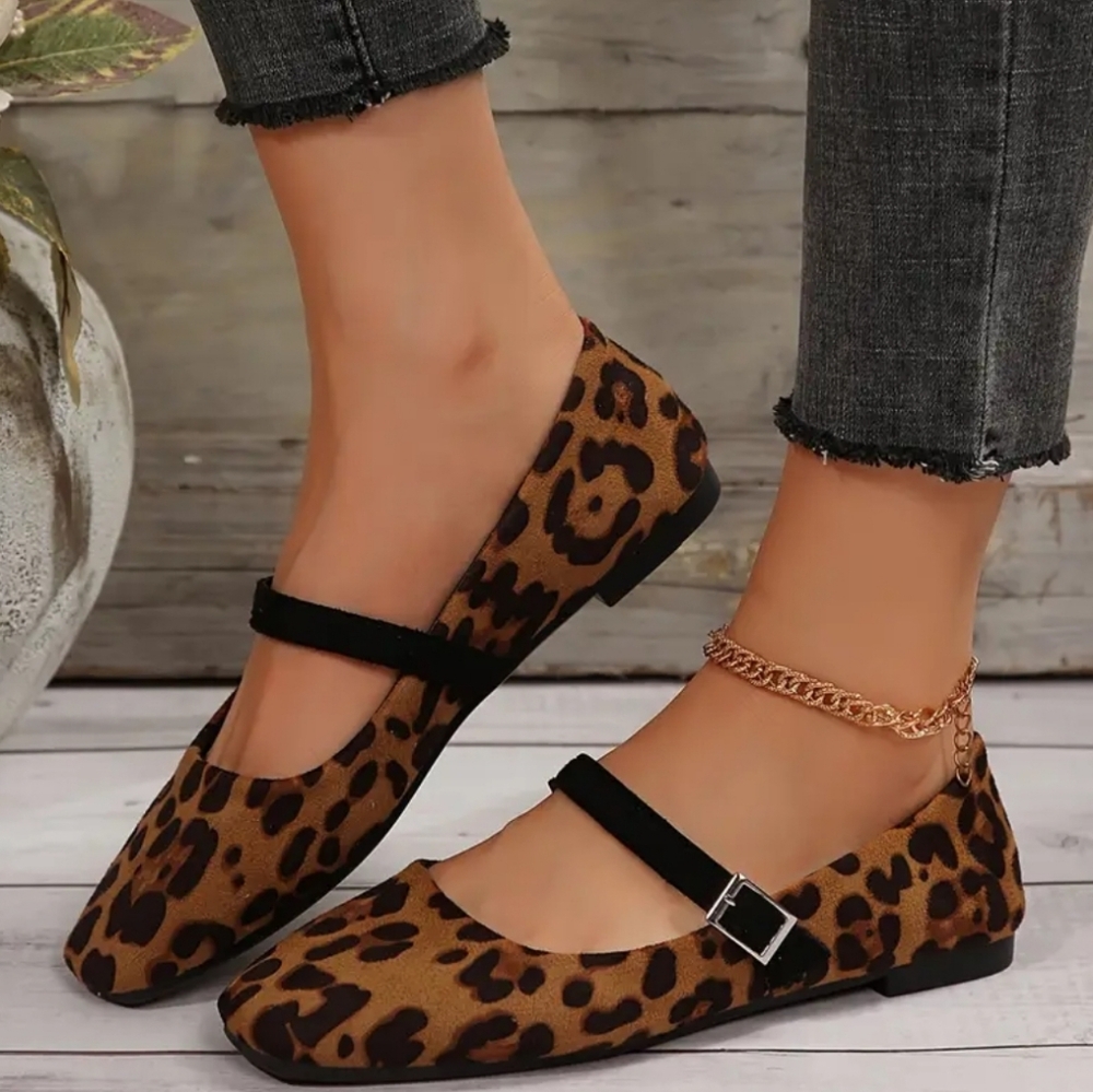 🎯NEW! Leopard Print Mary Jane Flats Sz 6